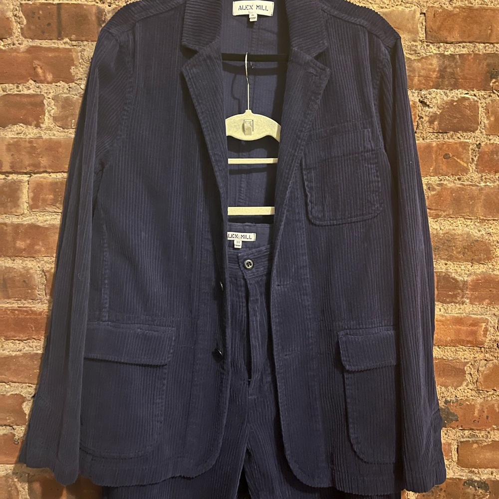 Men’s Alex Mill, Navy Corduroy Suit